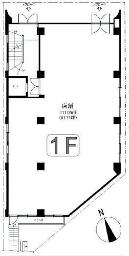 津田沼コーポビル1F 間取り図