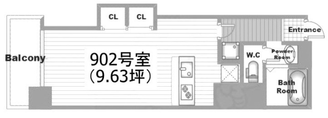 高田馬場ヒルサイドパレス902 間取り図
