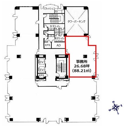 いちご船橋(旧:船橋サウスビル)ビル6F 間取り図