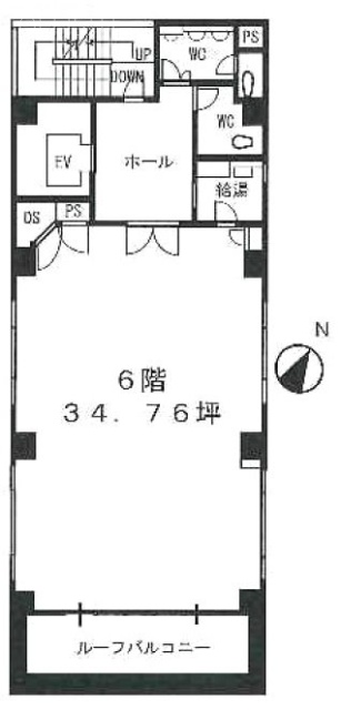 大伝馬町パールビル6F 間取り図