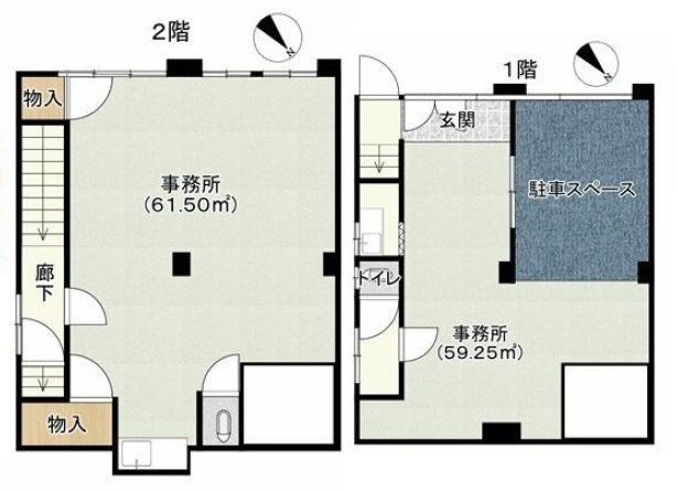 正栄企画ビル1F～2F 間取り図