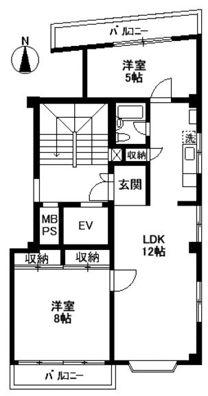 かすがマンション赤坂501 間取り図