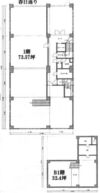 第1笠原ビルB1F～1F 間取り図