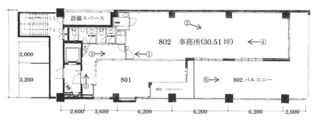 フナトビル802 間取り図