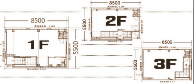 RENATA芝大門1F~3F 間取り図