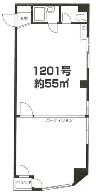 西新宿TOKビル1201 間取り図