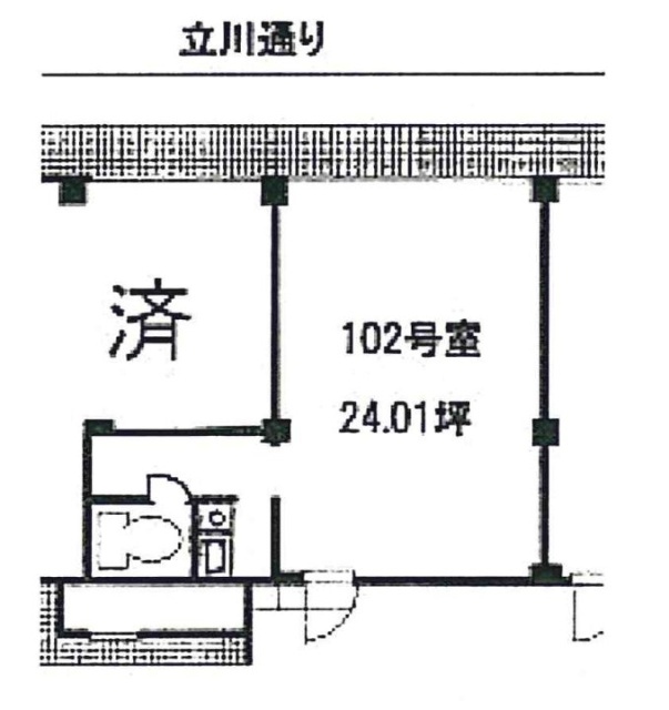 ライオンズマンション立川ビル102 間取り図