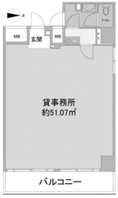 芝ハタビル9F 間取り図