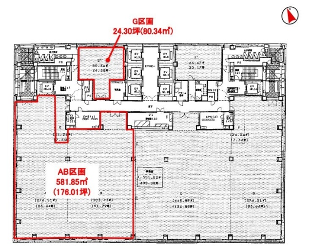 明治安田生命さいたま新都心ビルAB 間取り図