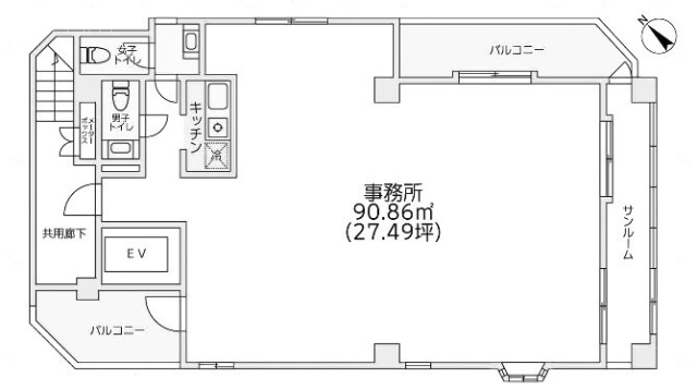 中村ビル4F 間取り図