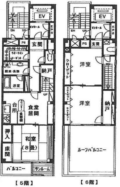 麻布十番第五早川屋ビル5F~6F 間取り図