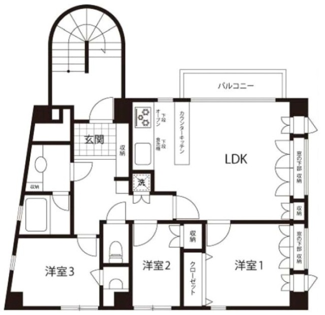 カーム元麻布3F 間取り図