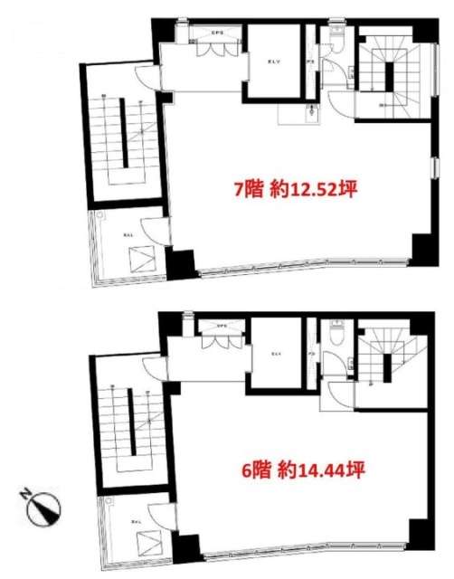 中目黒KRKビル6~7F 間取り図