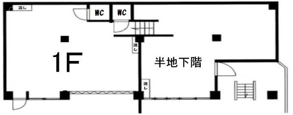 町田ファミール半地下～1階 間取り図