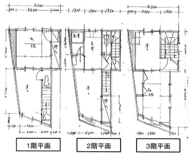 プリーメルビル1F～3F 間取り図