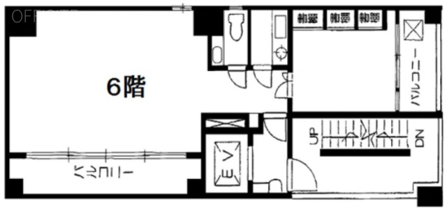 谷古宇ビル6F 間取り図
