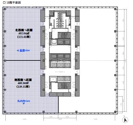 東京サンケイビル北西 間取り図