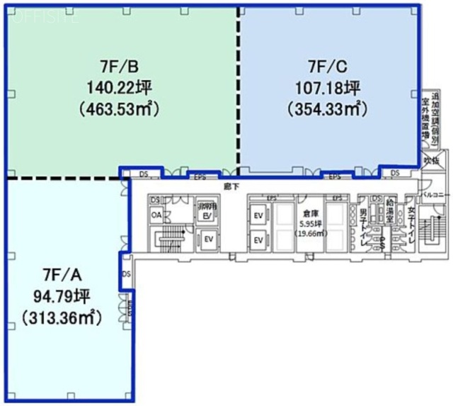 CSタワービル7F 間取り図