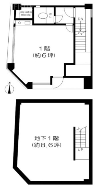 坂田ビルB1F～1F 間取り図