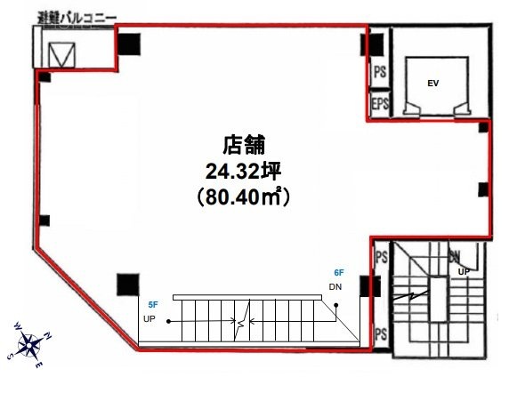 S-PLAZA弥生Ⅱ5F 間取り図