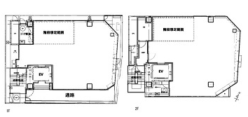 仮)宇田川町36開発計画1F～2F 間取り図