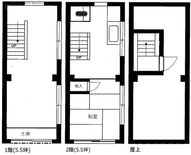 北上野1棟貸店舗事務所1F～2F 間取り図