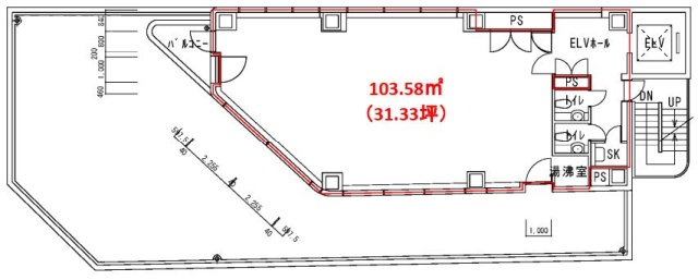 いちご中目黒ビル6F 間取り図