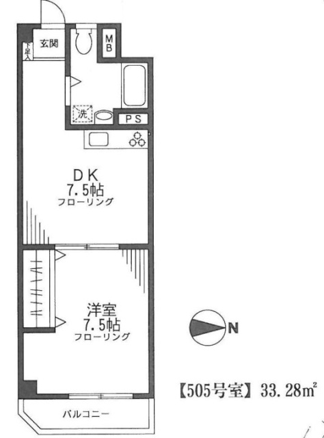 カーサ第2新宿505 間取り図