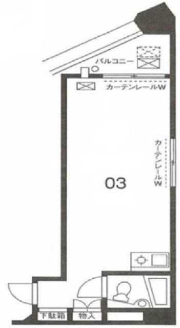 ウィンド新富ビル303 間取り図
