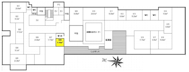 エルプリメント新宿608 間取り図