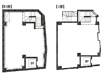 HIBICA神宮前B1F〜1F 間取り図