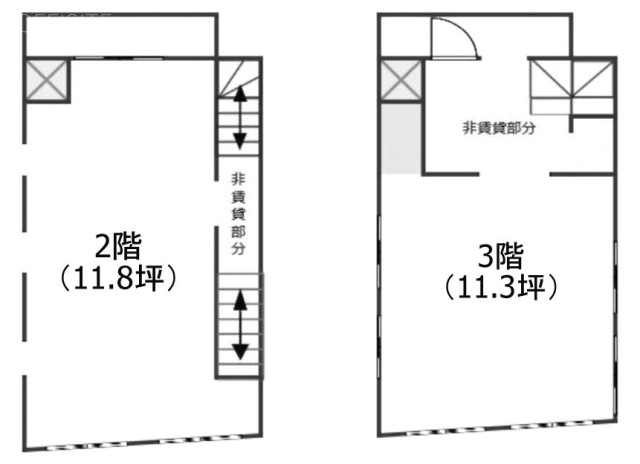 小山4丁目店舗2F～3F 間取り図