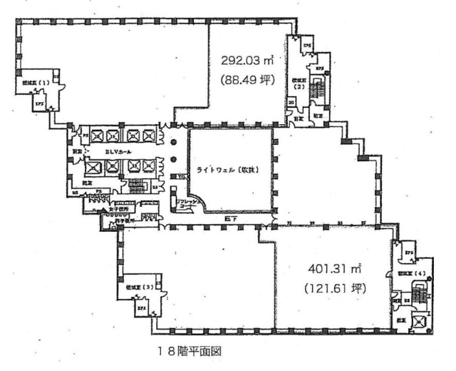 メトロポリタンプラザ・オフィスタワービル18F 間取り図