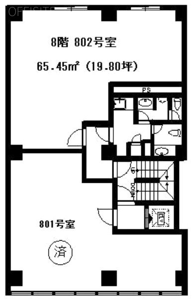 サンクス神田駅前(共同神田東口)ビル802 間取り図