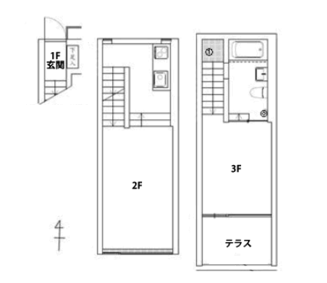 ゼプト恵比寿ビル1F～3F 間取り図