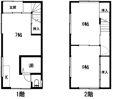 月島1丁目貸店舗事務所1F～2F 間取り図