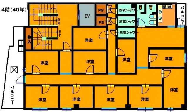 健麗(けんれい)ビル4F 間取り図