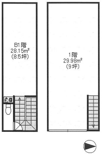 まるまんビルB1F～1F 間取り図