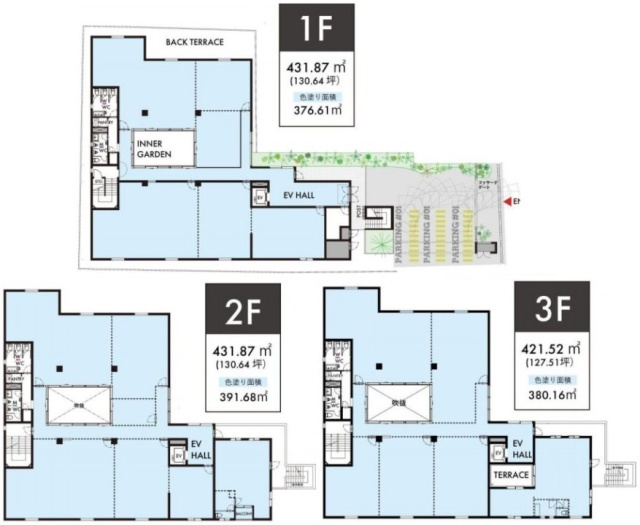 イピアスアオヤマ1F～3F 間取り図