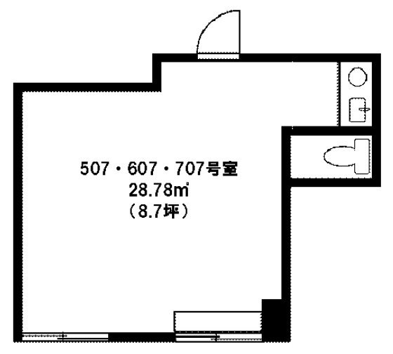 ワコーレ新宿第一ビル707 間取り図