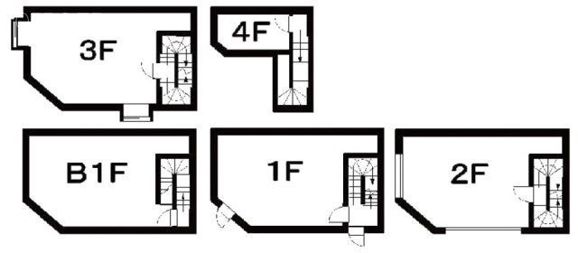 日本橋淡路ビルB1F～4F 間取り図