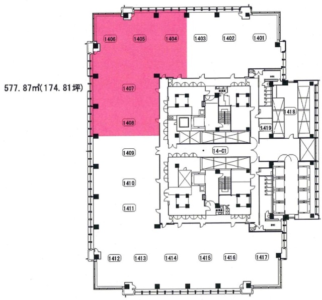 丸の内ビル1404-1408 間取り図