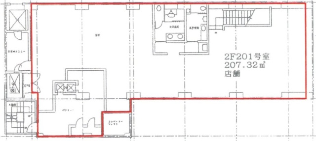 近鉄銀座中央通りビルⅡ2F 間取り図