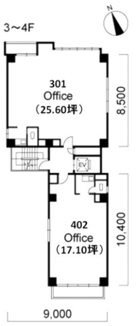 エレメンツ新宿ビル301 間取り図