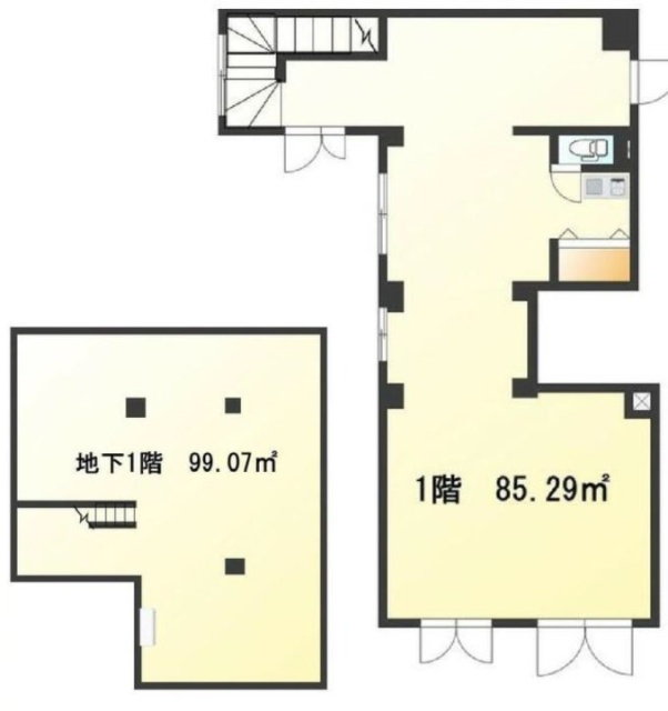 ロータスガーデンビルB1F~1F(101) 間取り図