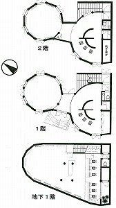 田園詩ビルB1F~2F 間取り図