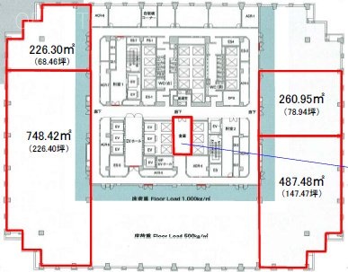 品川グランドセントラルタワー6F 間取り図