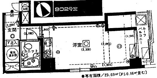 銀座アビタシオン9F 間取り図