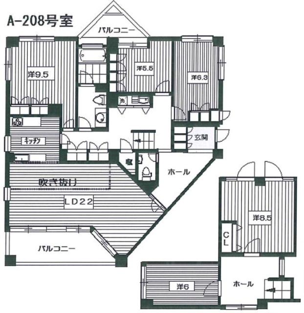 宮前ヴィレッジA-208 間取り図