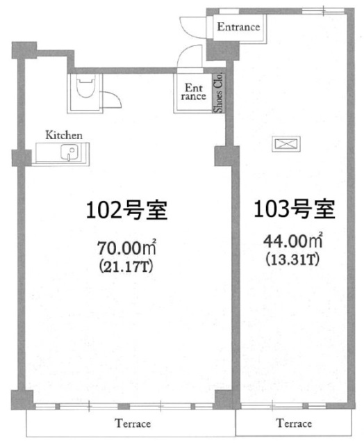 市ヶ谷グリーン・コーポビル102 間取り図